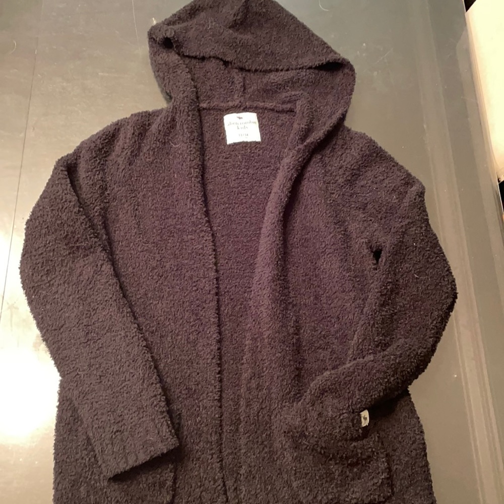 Girls Abercrombie Kids black sweater with hood